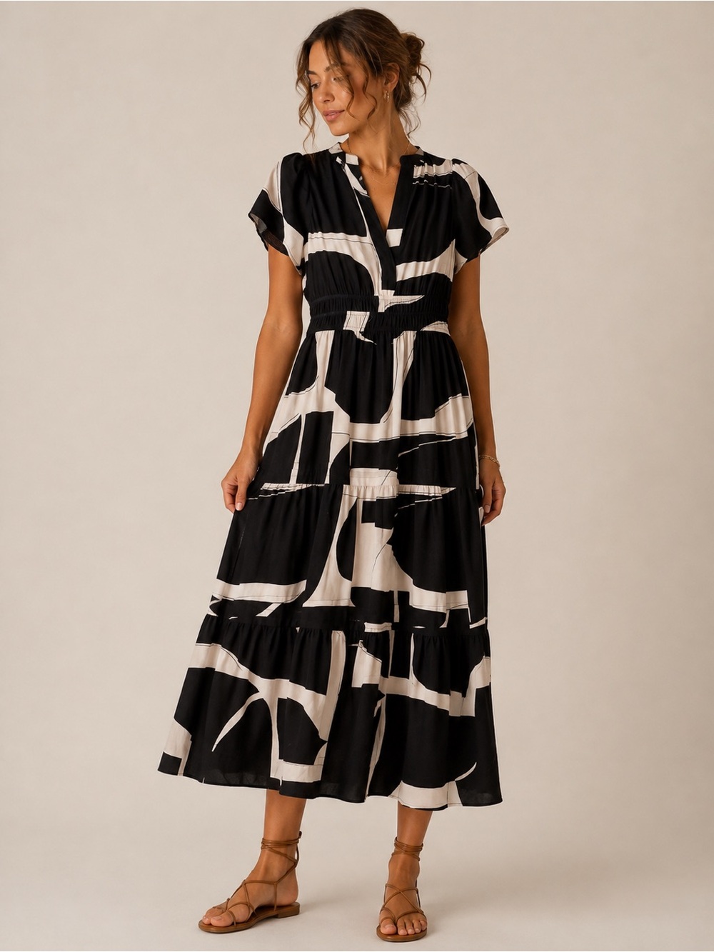 Maeve by Anthropologie  "The Somerset" abstract Maxi Dress